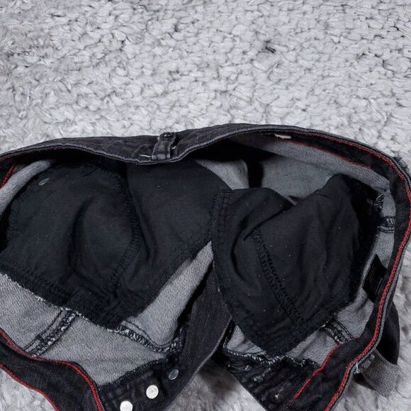 Hot Topic Lovesick Black Rolled Cuffed Jean Shorts Stretch Denim Size 5 - Picture 5 of 12